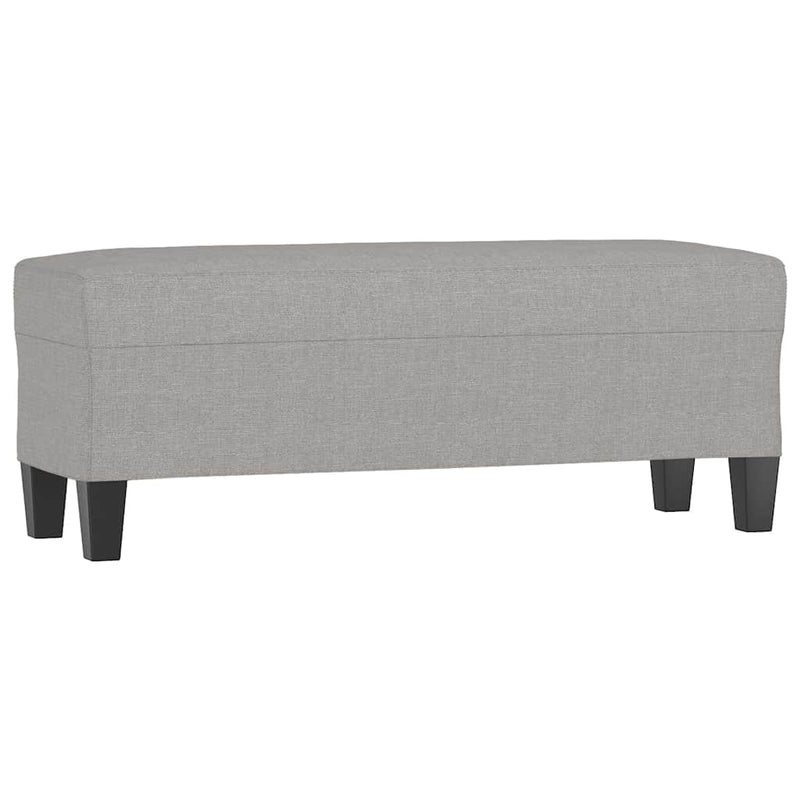 Bancă, gri deschis, 100x35x41 cm, textil