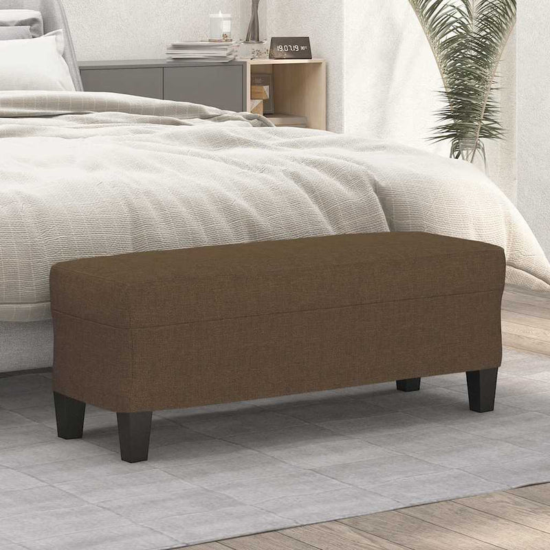 Bancă, maro, 100x35x41 cm, textil
