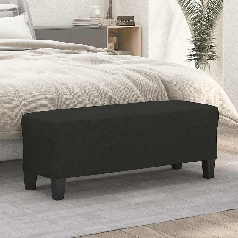 Bancă, negru, 100x35x41 cm, textil
