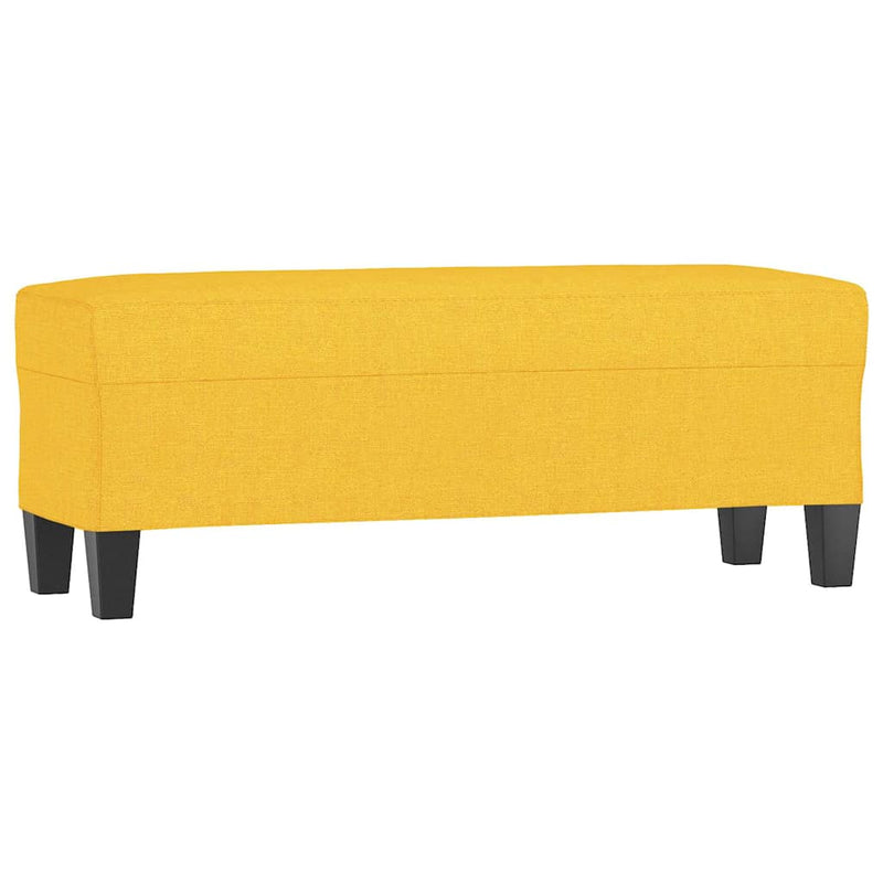 Bancă, galben deschis, 100x35x41 cm, textil