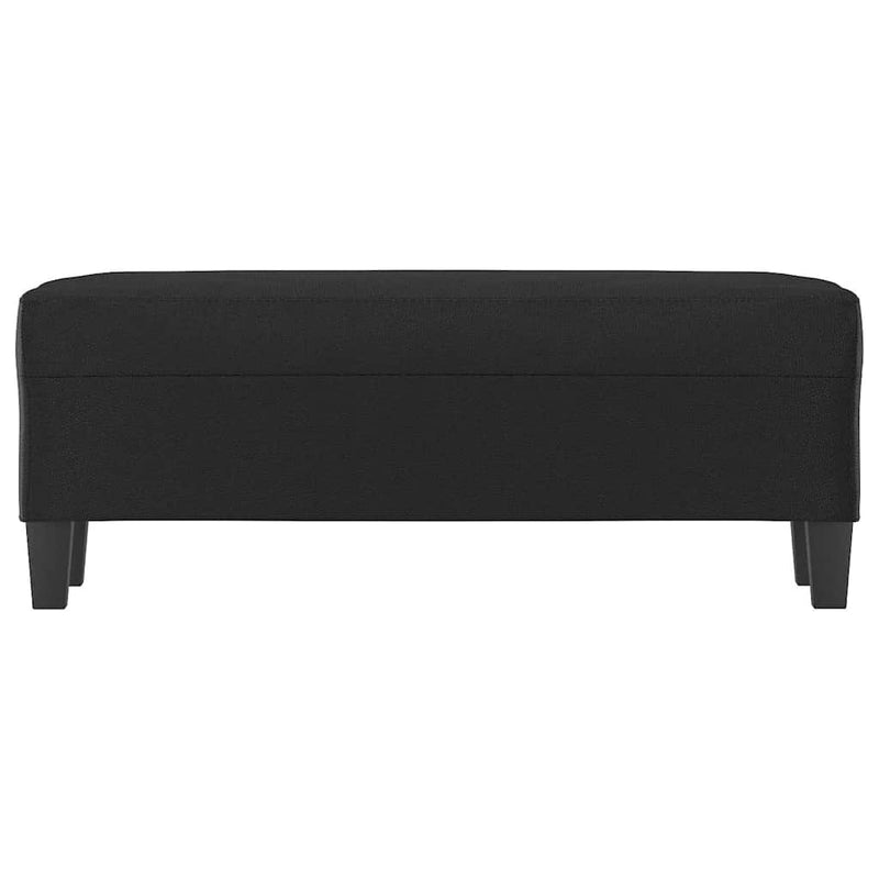 Bancă, negru, 100x35x41 cm, piele ecologică
