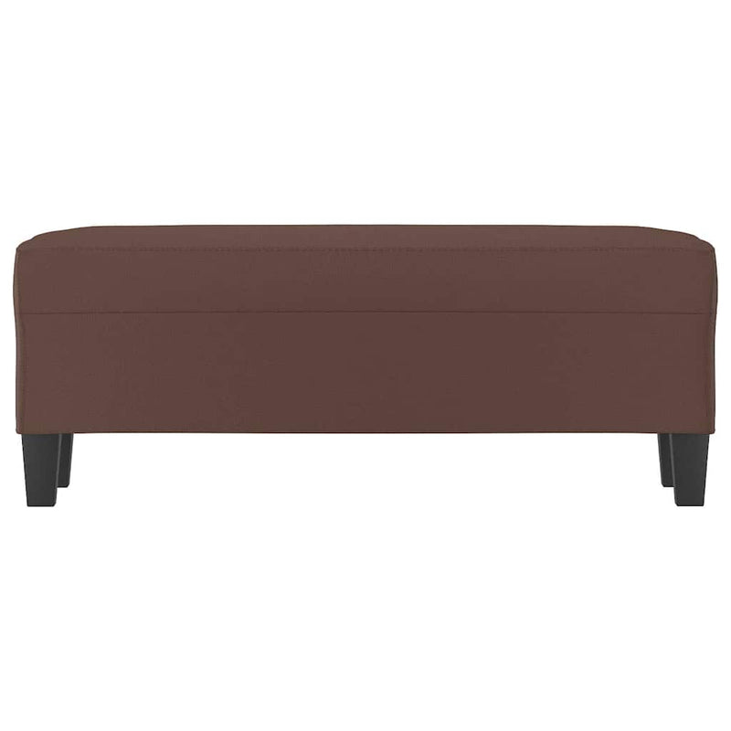 Bancă, maro, 100x35x41 cm, piele ecologică