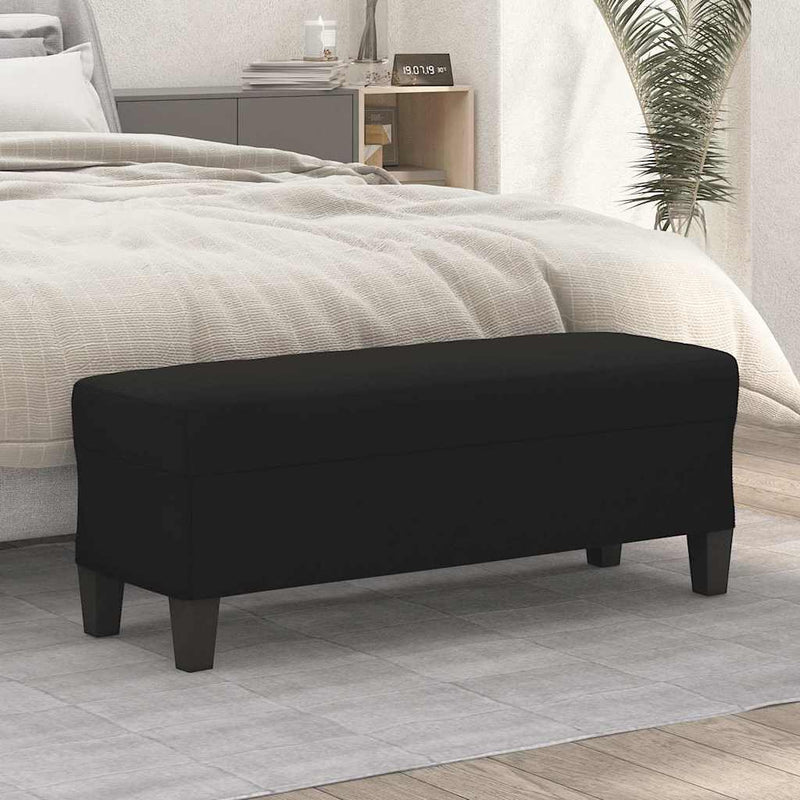 Bancă, negru, 100x35x41 cm, microfibră