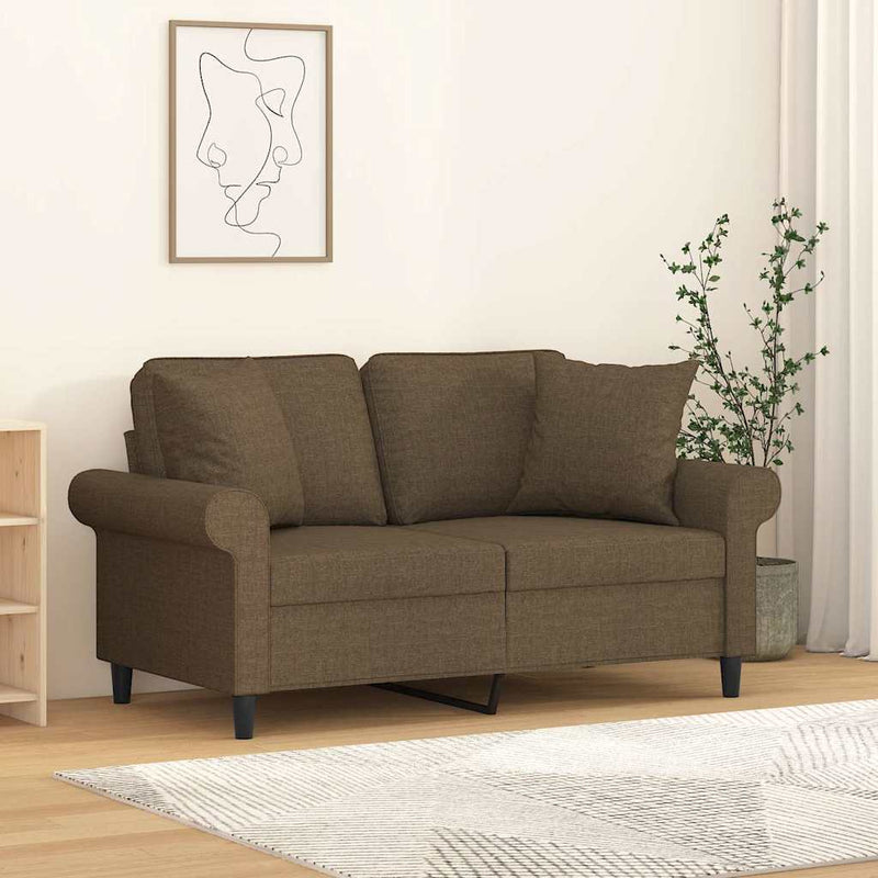 Perne decorative, 2 buc., maro, 40x40 cm, material textil