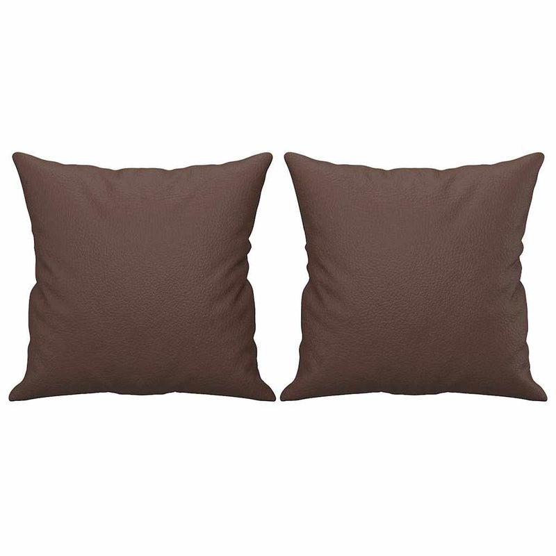 Perne decorative, 2 buc., maro, 40x40 cm, piele ecologică