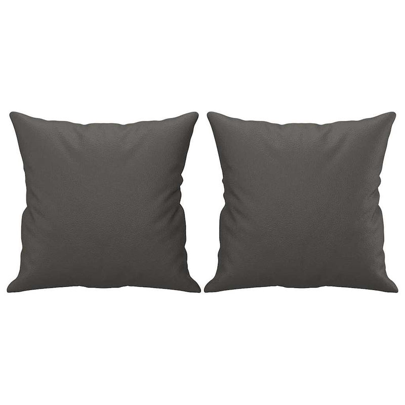 Perne decorative, 2 buc., gri, 40x40 cm, piele ecologică