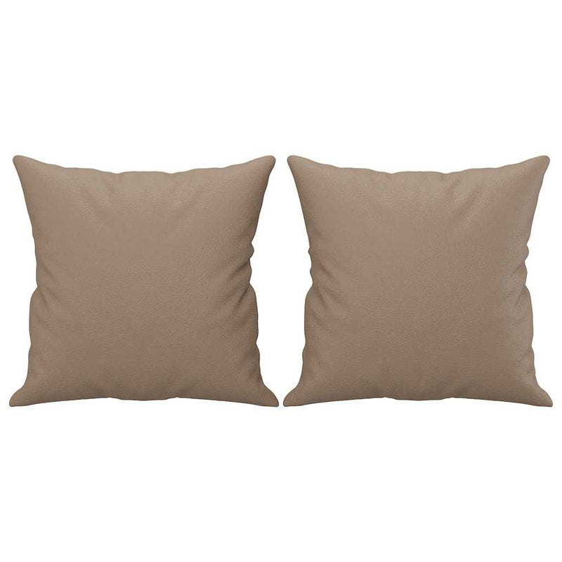 Perne decorative, 2 buc., cappuccino, 40x40 cm, piele ecologică