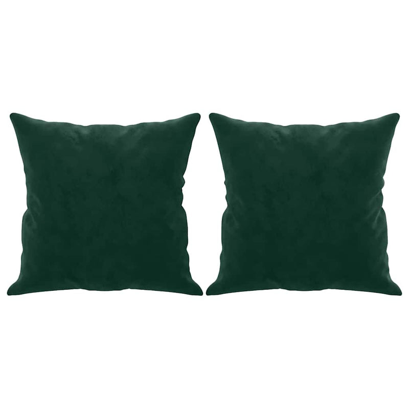Perne decorative, 2 buc., verde închis, 40x40 cm, catifea