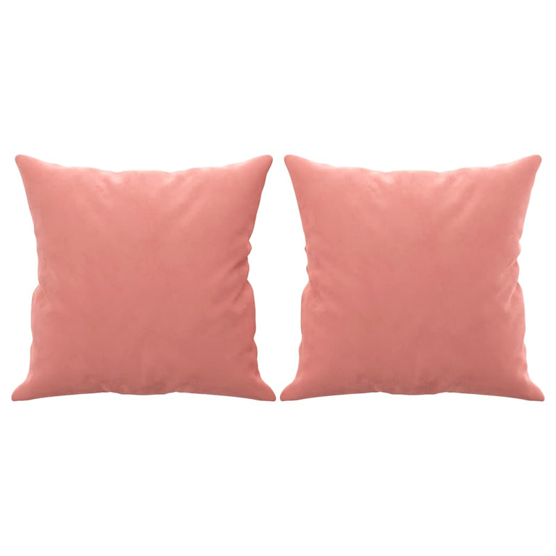 Perne decorative, 2 buc., roz, 40x40 cm, catifea
