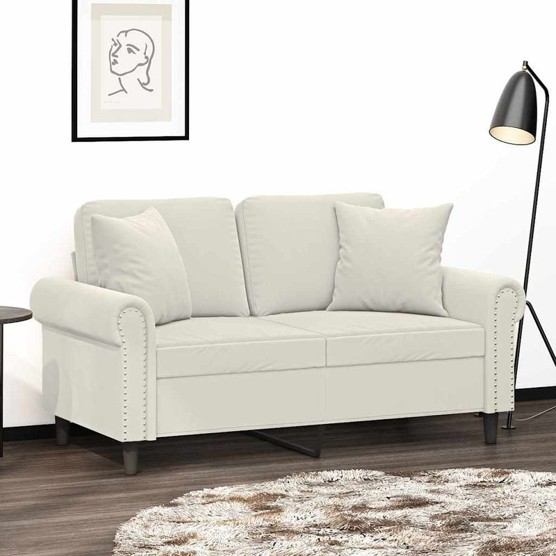 Perne decorative, 2 buc., crem, 40x40 cm, catifea