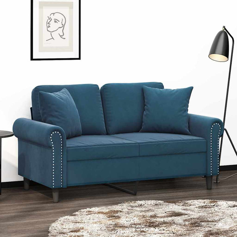 Perne decorative, 2 buc., albastru, 40x40 cm, catifea