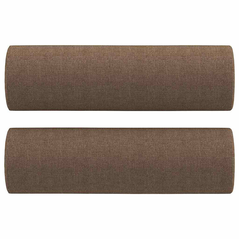 Perne decorative, 2 buc., maro, Ø15x50 cm, textil