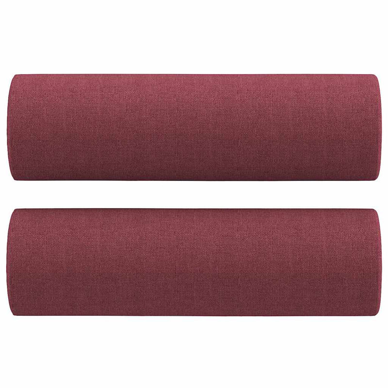 Perne decorative, 2 buc., roșu vin, Ø15x50 cm, textil