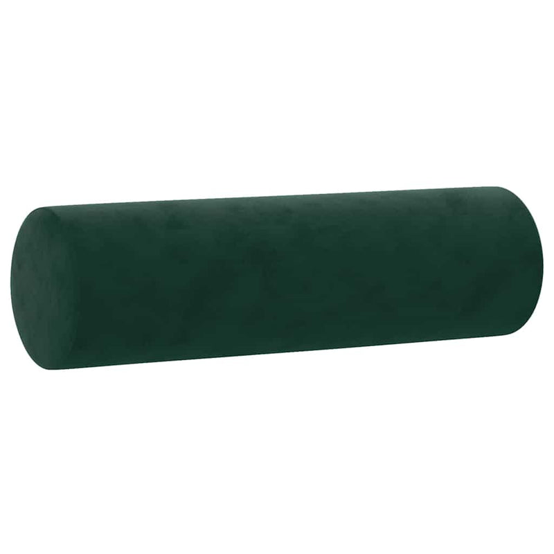 Perne decorative, 2 buc., verde închis, Ø15x50 cm, catifea
