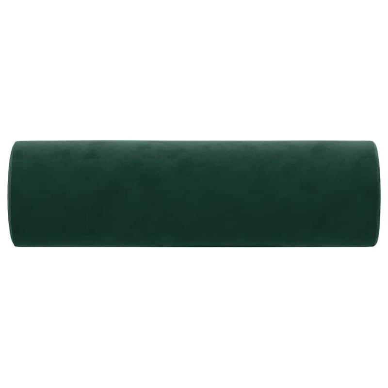 Perne decorative, 2 buc., verde închis, Ø15x50 cm, catifea