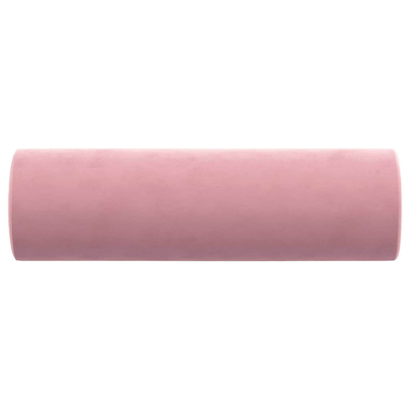 Perne decorative, 2 buc., roz, Ø15x50 cm, catifea