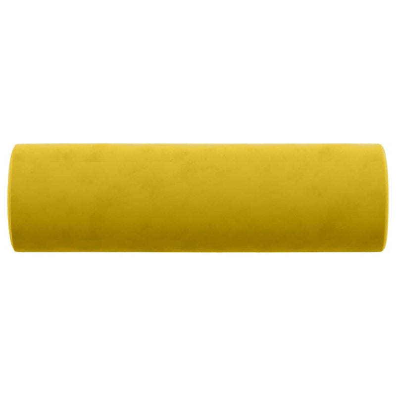 Perne decorative, 2 buc., galben, Ø15x50 cm, catifea
