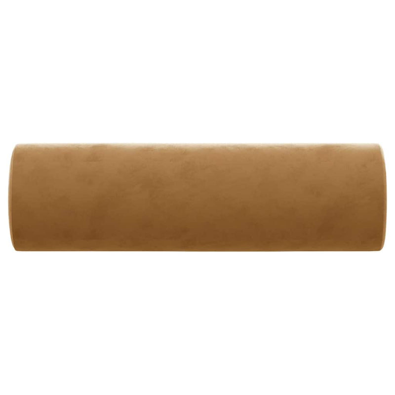 Perne decorative, 2 buc., maro, Ø15x50 cm, catifea