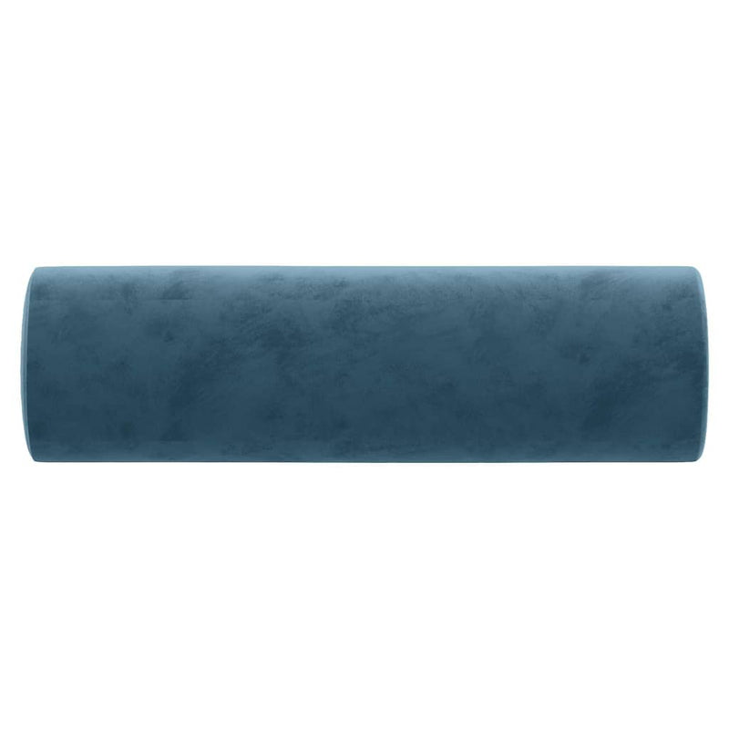 Perne decorative, 2 buc., albastru, Ø15x50 cm, catifea