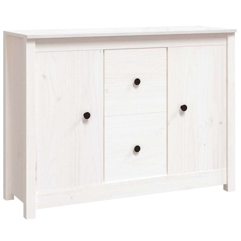 Servantă, alb, 100x35x74 cm, lemn masiv de pin