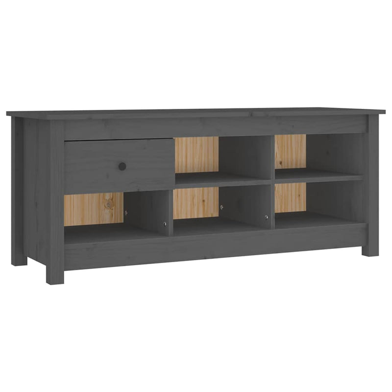Dulap pentru pantofi, gri, 110x38x45,5 cm, lemn masiv pin