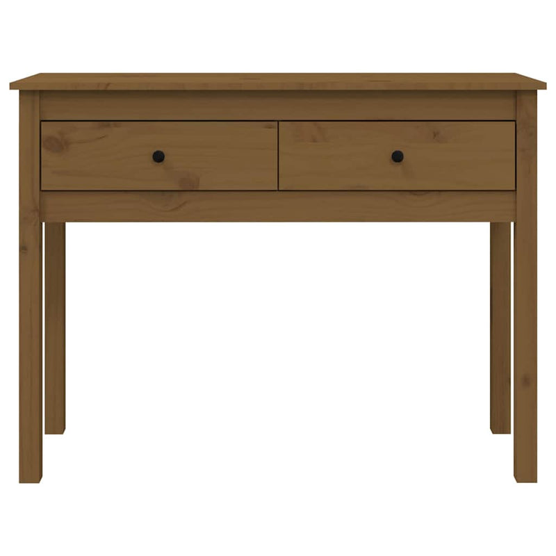 Masă consolă, maro miere, 100x35x75 cm, lemn masiv de pin