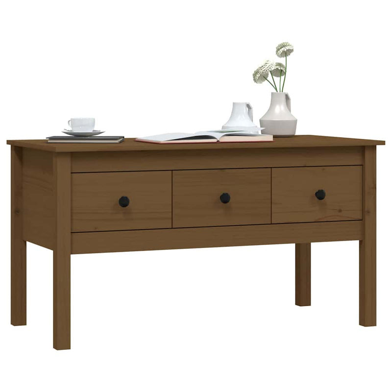 Măsuță de cafea, maro miere, 102x49x55 cm, lemn masiv de pin