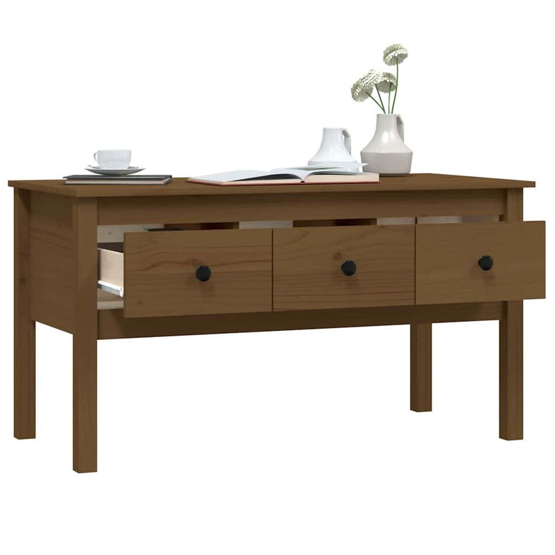 Măsuță de cafea, maro miere, 102x49x55 cm, lemn masiv de pin