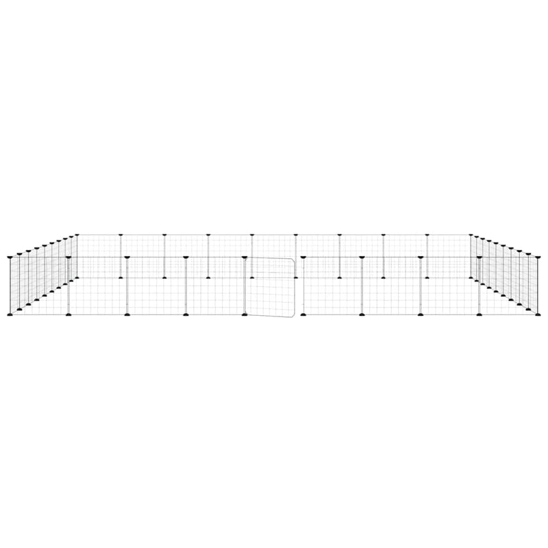 Cușcă animale de companie cu ușă 36 panouri negru 315x315x35 cm oțel