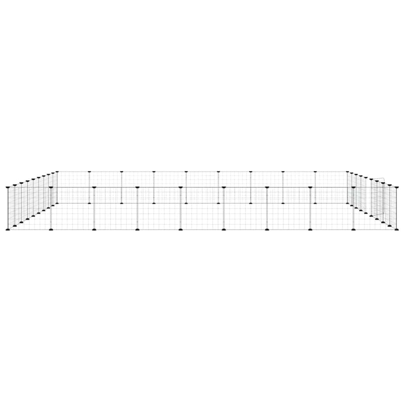Cușcă animale de companie cu ușă 36 panouri negru 315x315x35 cm oțel