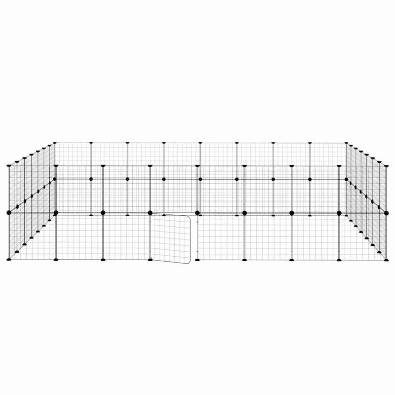 Cușcă animale de companie cu ușă 60 panouri negru 35x35 cm oțel