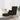 Fotoliu balansoar cu taburet, negru, material textil