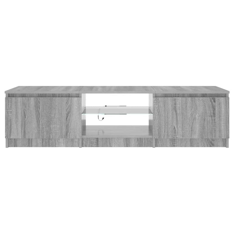 Comodă TV cu lumini LED, gri sonoma, 140x40x36 cm