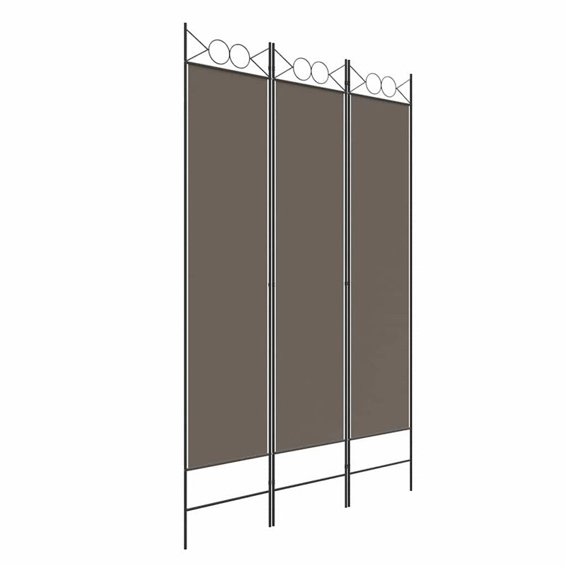 Paravan de cameră cu 3 panouri, antracit, 120x200 cm, textil
