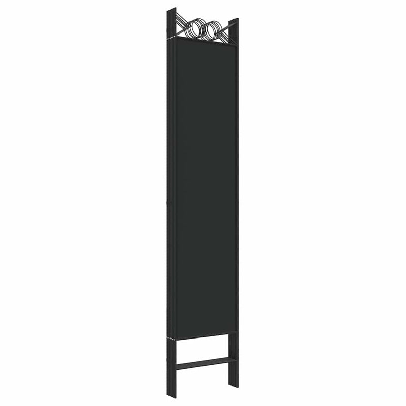 Paravan de cameră cu 6 panouri, negru, 240x200 cm, textil