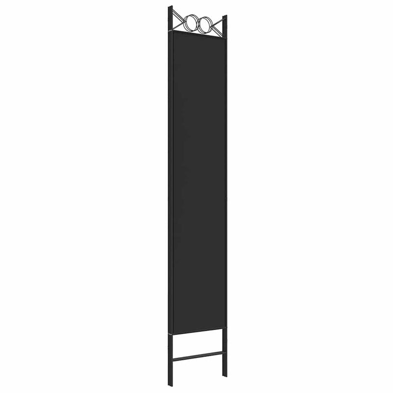 Paravan de cameră cu 3 panouri, negru, 120x220 cm, textil