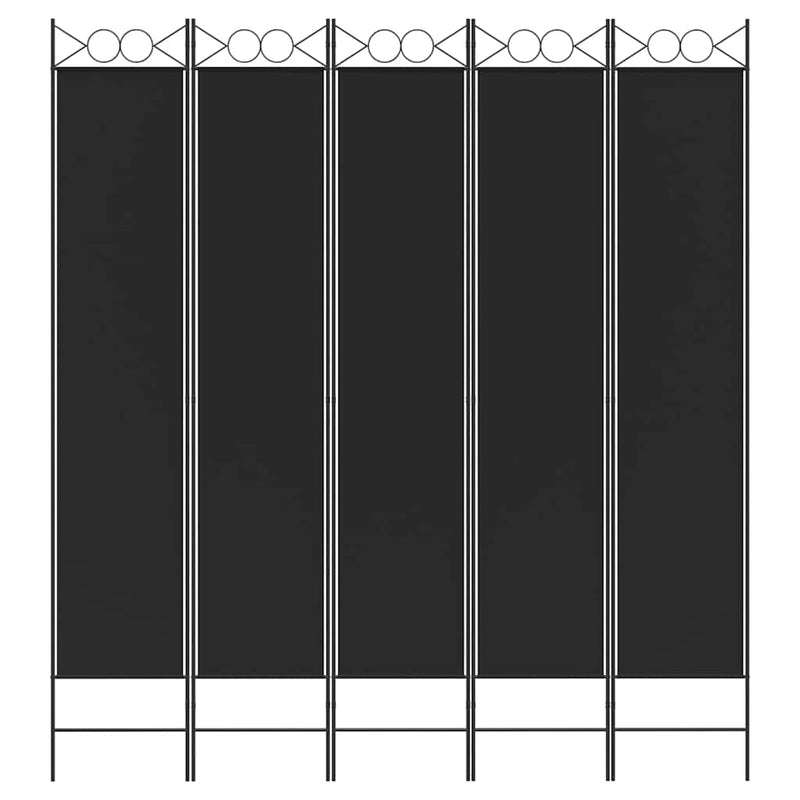 Paravan de cameră cu 5 panouri, 200x220 cm, textil