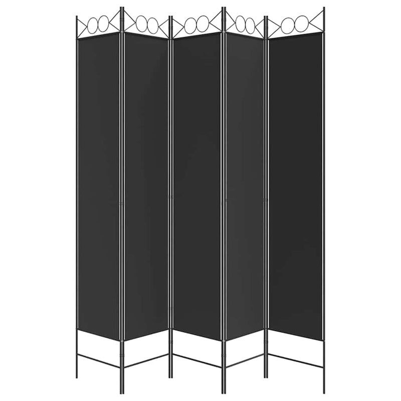 Paravan de cameră cu 5 panouri, 200x220 cm, textil