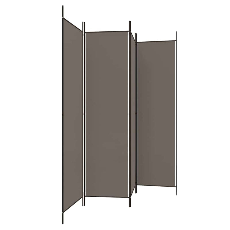 Paravan de cameră cu 4 panouri, antracit, 200x200 cm, textil