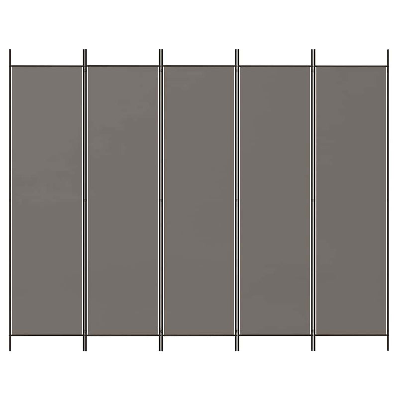 Paravan de cameră cu 4 panouri, antracit, 250x200 cm, textil