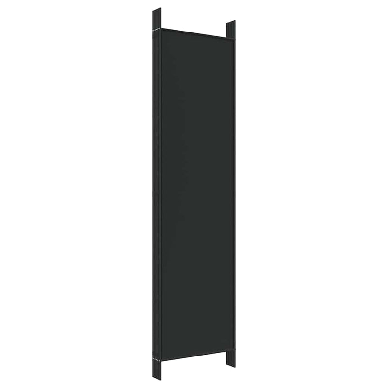 Paravan de cameră cu 6 panouri, negru, 300x200 cm, textil