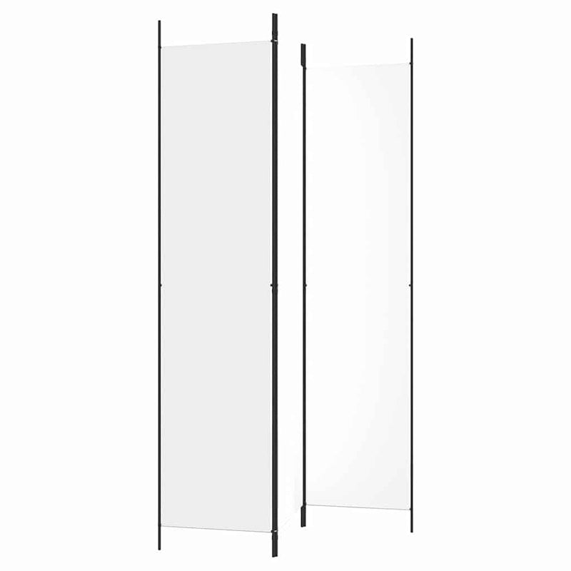 Paravan de cameră cu 3 panouri, alb, 150x220 cm, textil