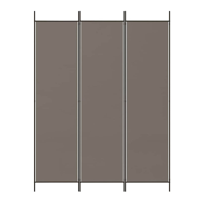 Paravan de cameră cu 3 panouri, antracit, 150x220 cm, textil