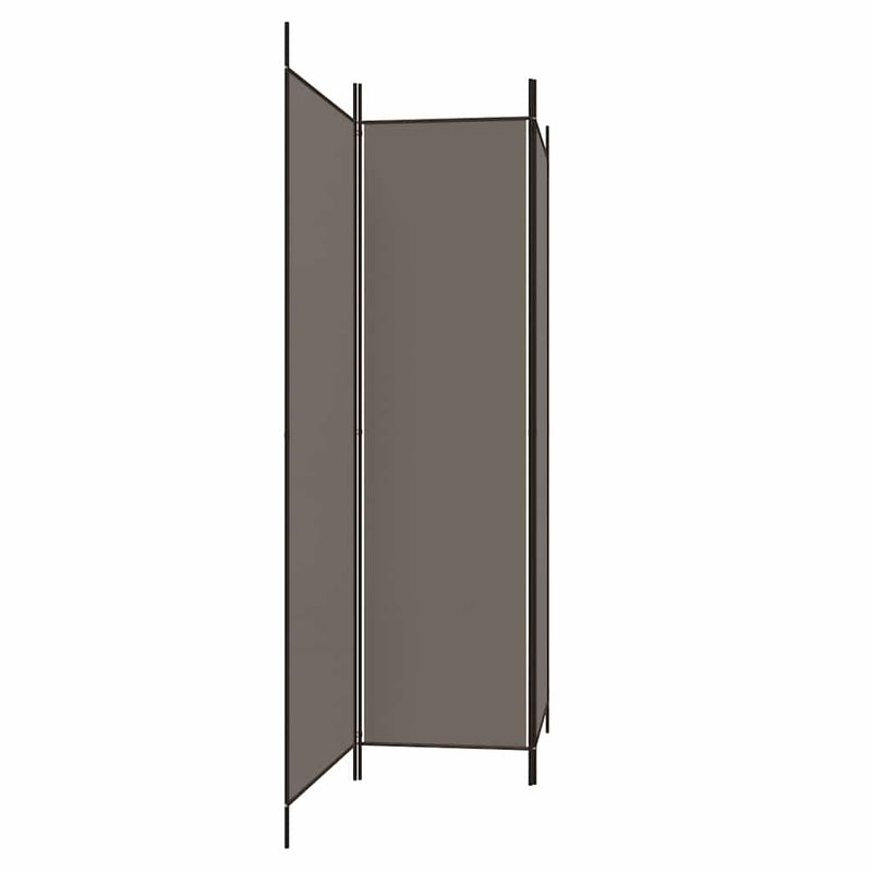 Paravan de cameră cu 3 panouri, antracit, 150x220 cm, textil