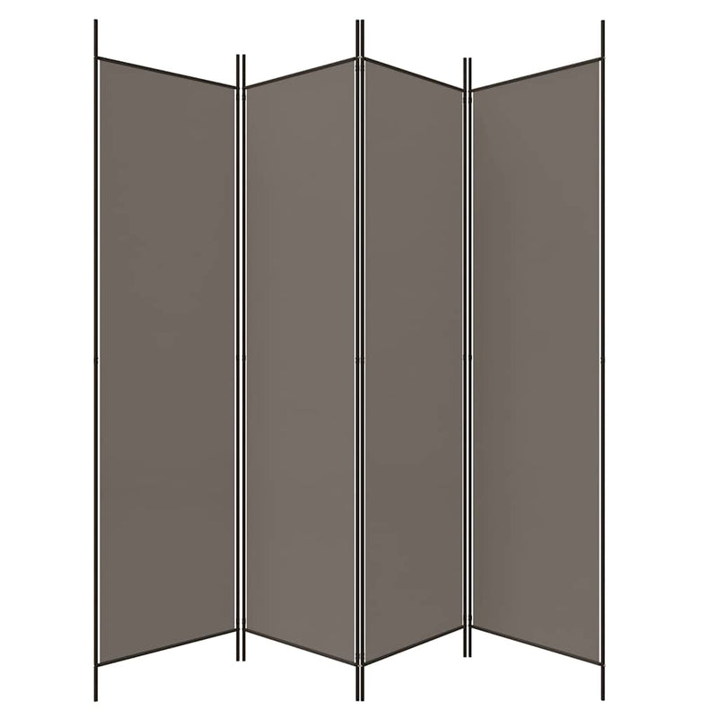 Paravan de cameră cu 4 panouri, antracit, 200x220 cm, textil