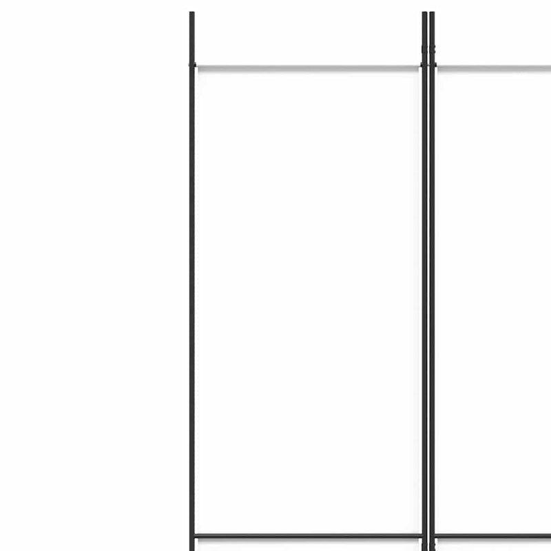 Paravan de cameră cu 5 panouri, alb, 250x220 cm, textil