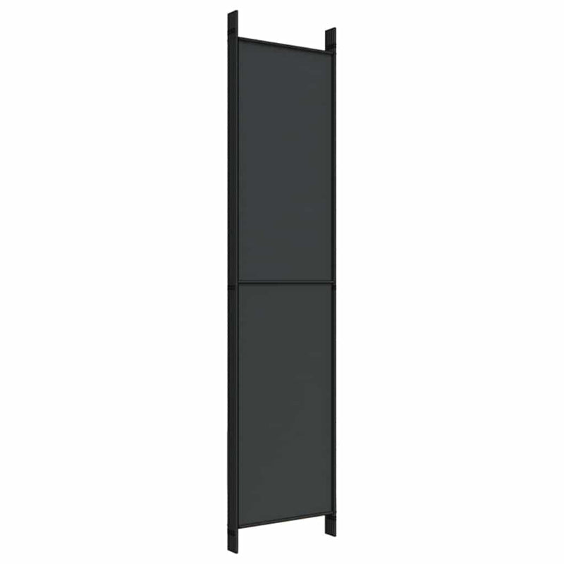 Paravan de cameră cu 5 panouri, negru, 250x220 cm, textil