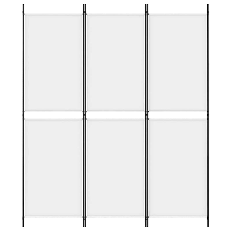 Paravan de cameră cu 3 panouri, alb, 150x180 cm, textil