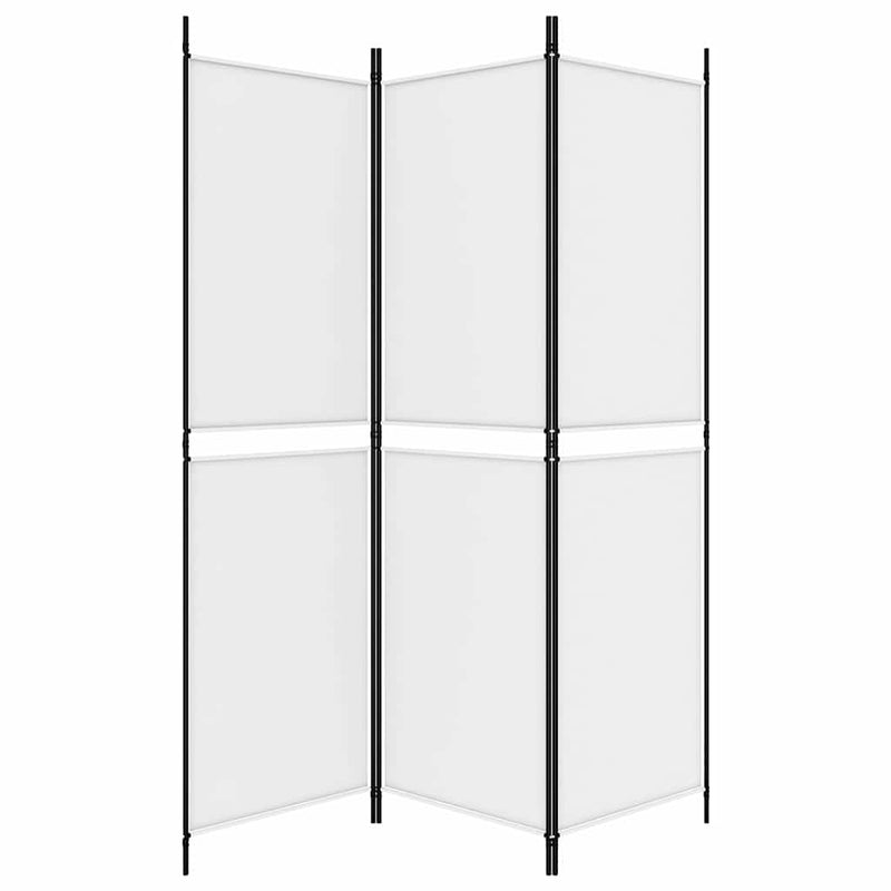 Paravan de cameră cu 3 panouri, alb, 150x180 cm, textil