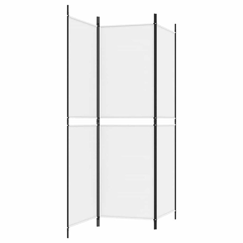 Paravan de cameră cu 3 panouri, alb, 150x180 cm, textil